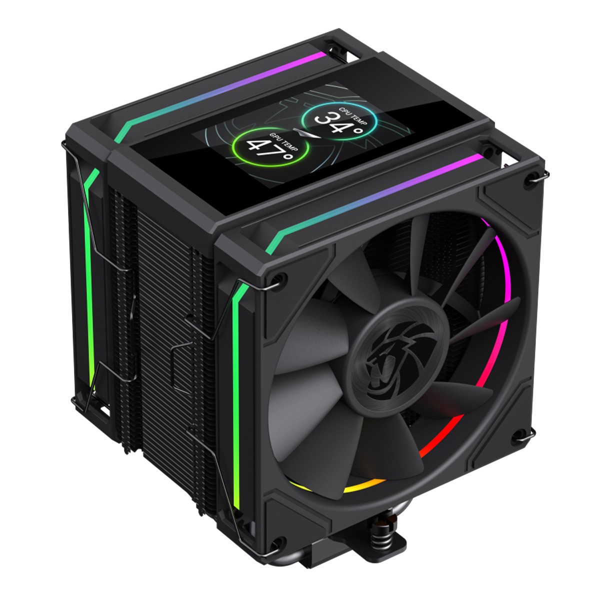 Air Cooler Para Processador Gamemax Sigma 620 BK, ARGB, 2x 120mm, Com Display LCD, Intel-AMD, Preto