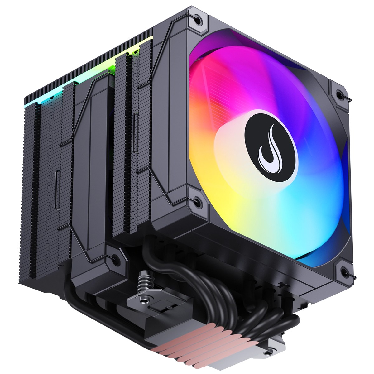 Air Cooler Para Processador Riser Mode Temp 6 Pro, ARGB, 120mm, Intel-AMD, Preto, RM-ACT6P-ARGB-B