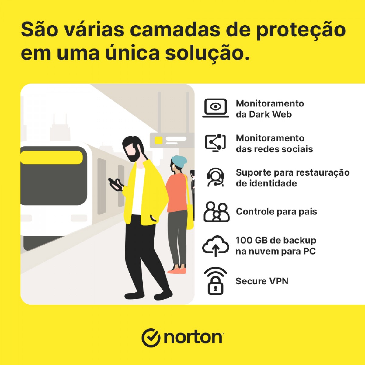 Antivírus Norton 360 Advanced, 10 Dispositivos, 12 Meses, Digital para Download, 21443248