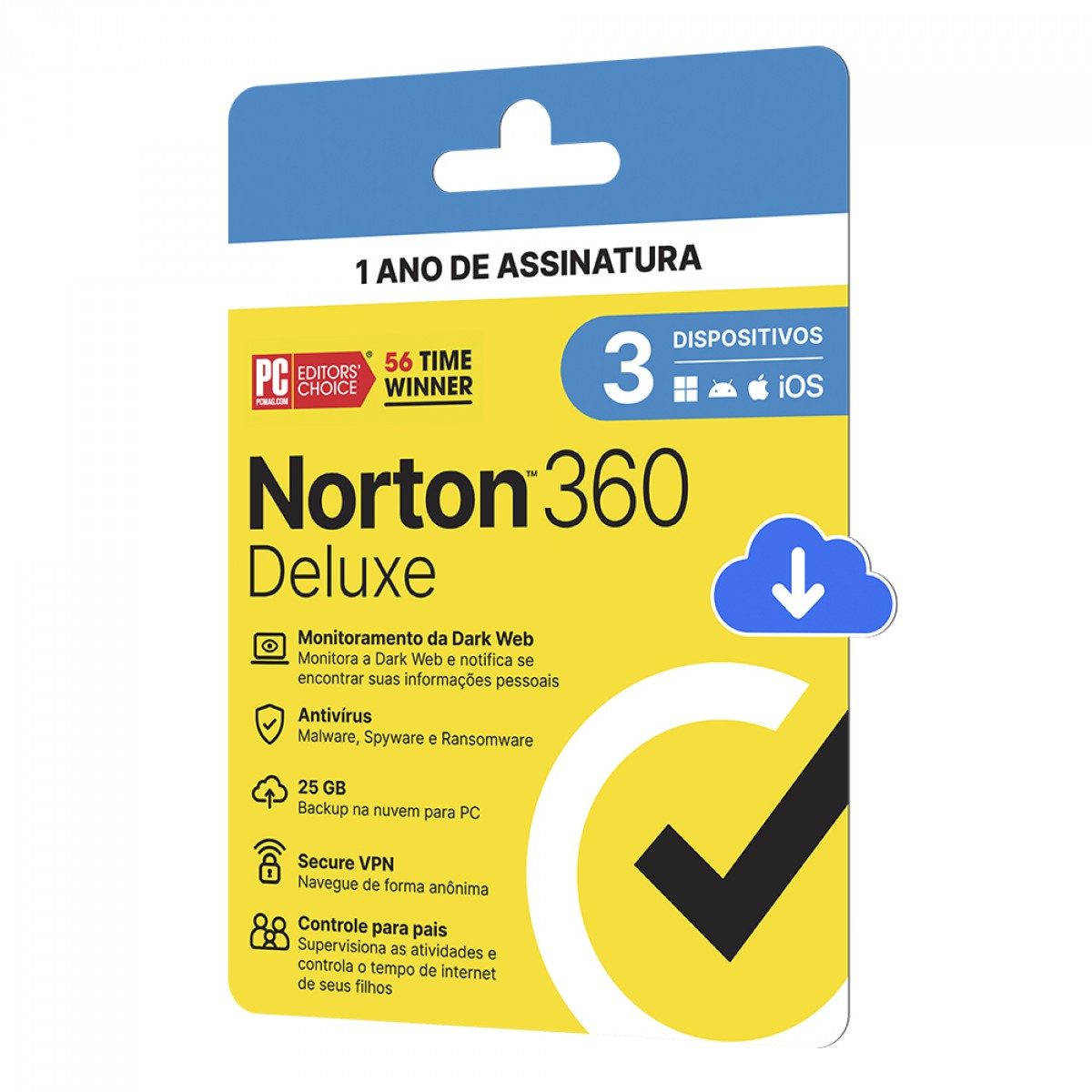 Antivírus Norton 360 Deluxe, 3 Dispositivos, 12 Meses ESD, 21405649