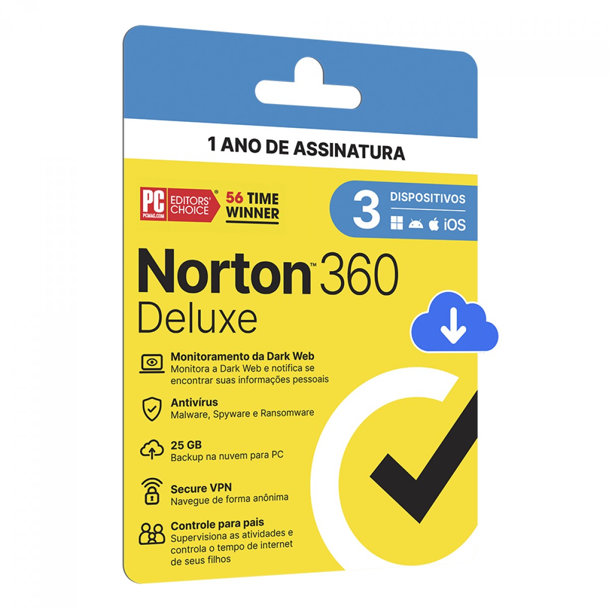 Antivírus Norton 360 Deluxe, 3 Dispositivos, 12 Meses ESD, 21405649