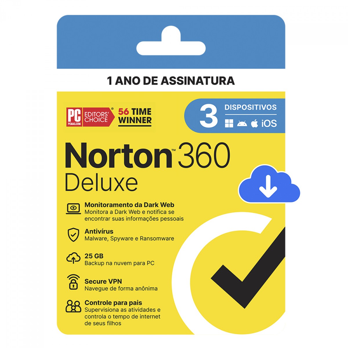 Antivírus Norton 360 Deluxe, 3 Dispositivos, 12 Meses ESD, 21405649