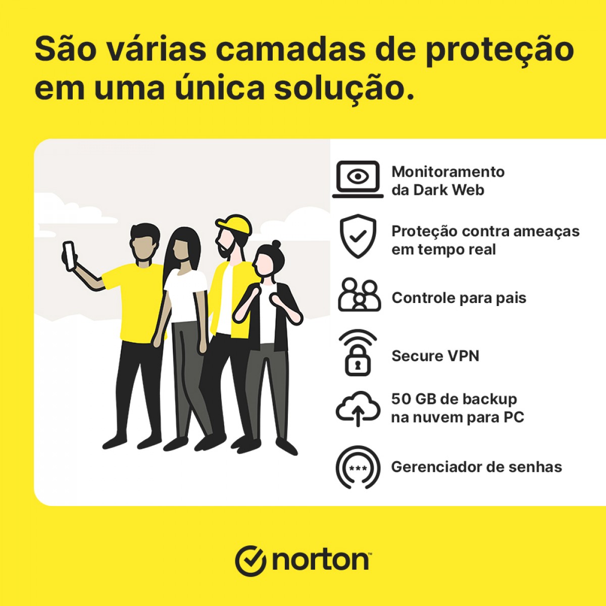 Antivírus Norton 360 Deluxe, 5 Dispositivos, 12 Meses, Digital para Download, 21430753