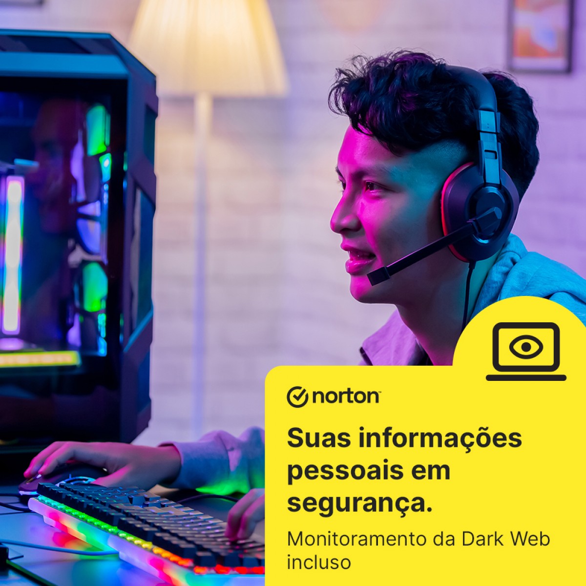Antivírus Norton 360 For Gamers, 3 Dispositivos, 12 Meses, Digital para Download, 21430713