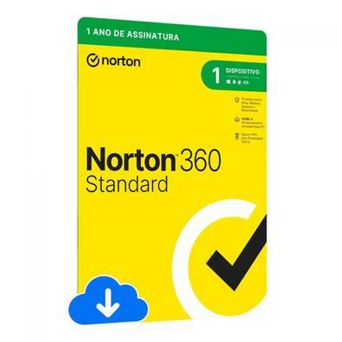 Antivírus Norton 360 Standard, 1 Dispositivo, 12 Meses ESD, 21405595