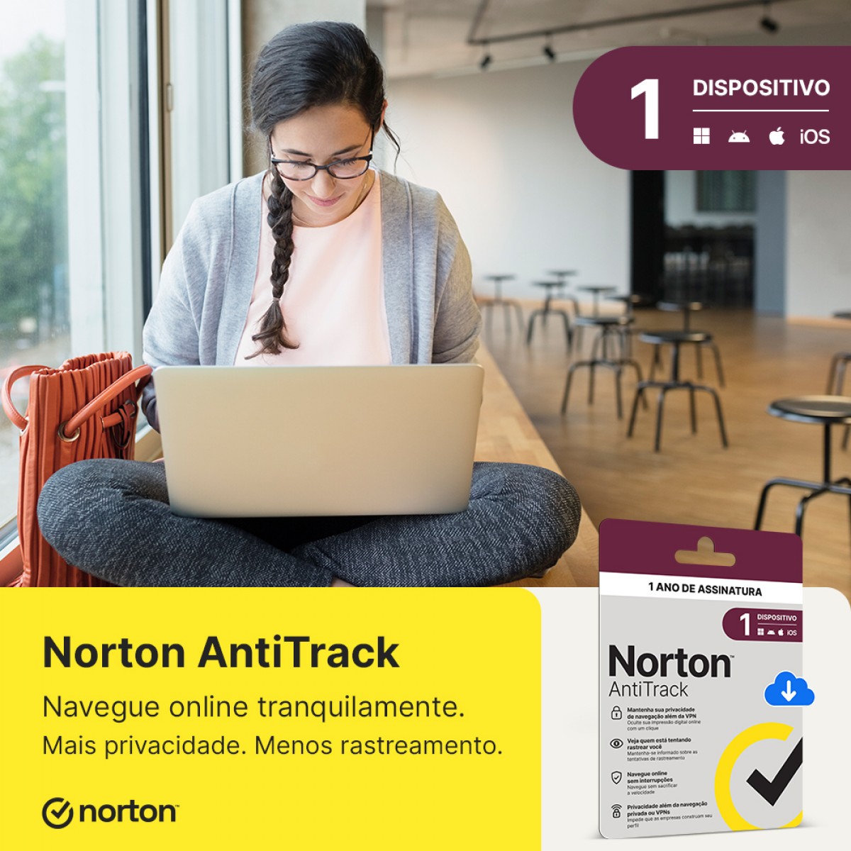 Antivírus Norton Antitrack, 1 Dispositivo, 12 Meses ESD, 21430261