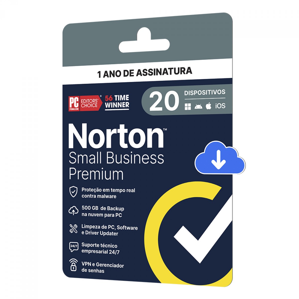 Antivírus Norton Small Business Premium 500GB, 20 Dispositivos, 12 Meses ESD, Digital para Download, 21460295