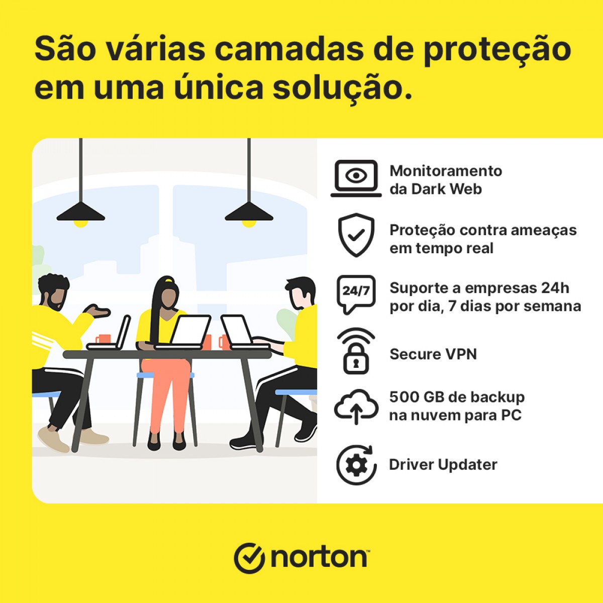 Antivírus Norton Small Business Premium 500GB, 20 Dispositivos, 12 Meses ESD, Digital para Download, 21460295