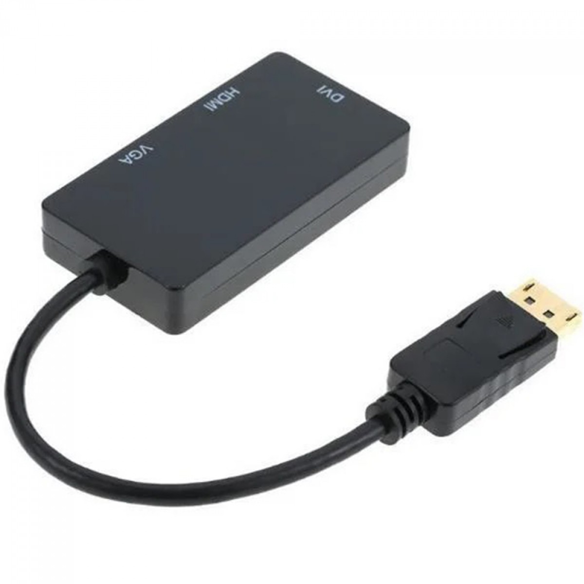Cabo Adaptador 3 em 1 Ablewin, DisplayPort para HDMI+VGA+DVI, 15cm, AW-DPHVD01/PP-CDP-03
