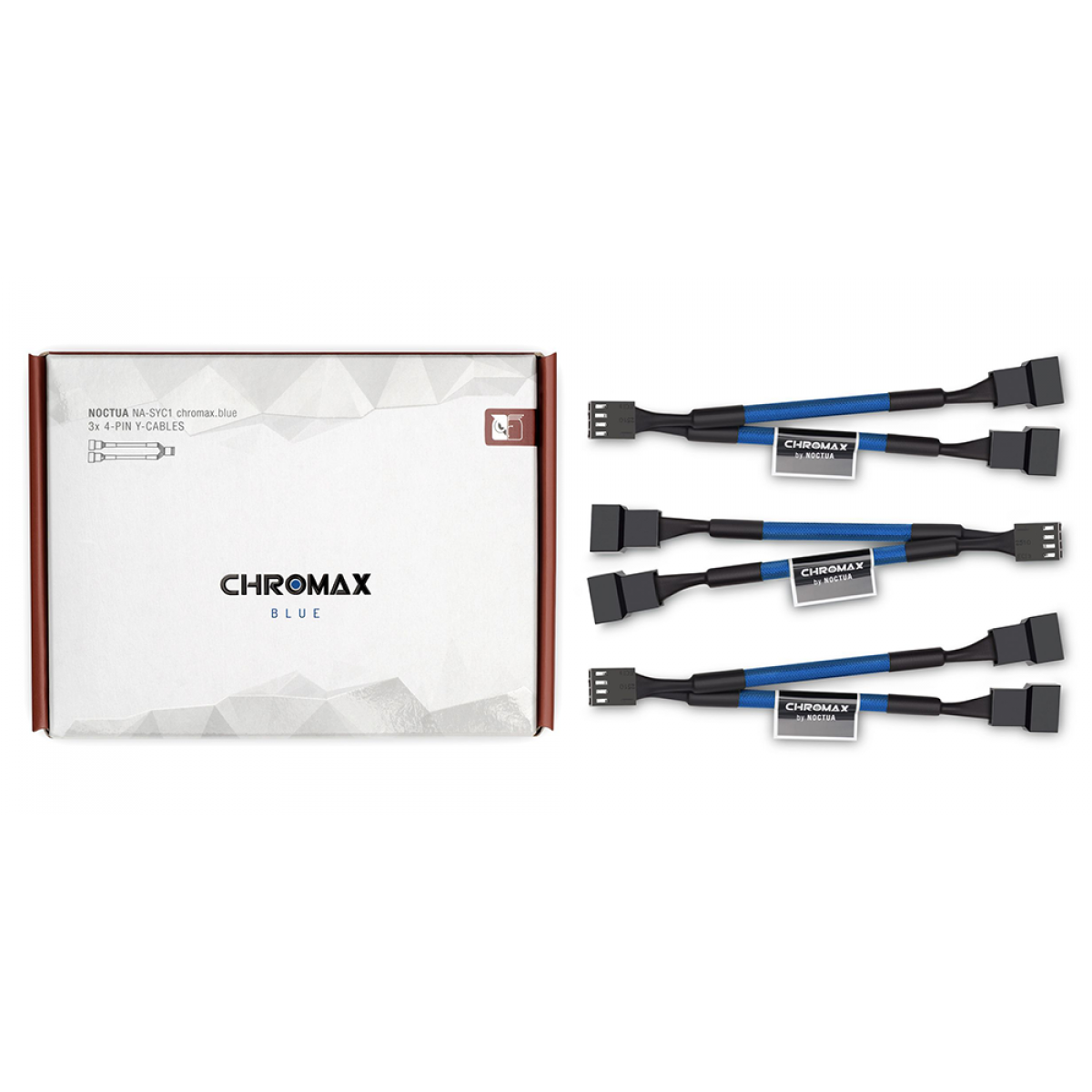 Cabo Extensor Para Fans Noctua, NA-SYC1, Chromax Blue, 3 Unidades