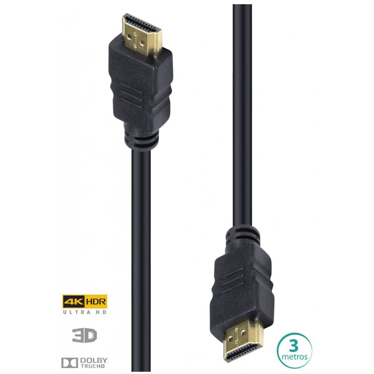 Cabo HDMI 2.0 Vinik H20-3, 4K Ultra HD 3D, 3 Metros