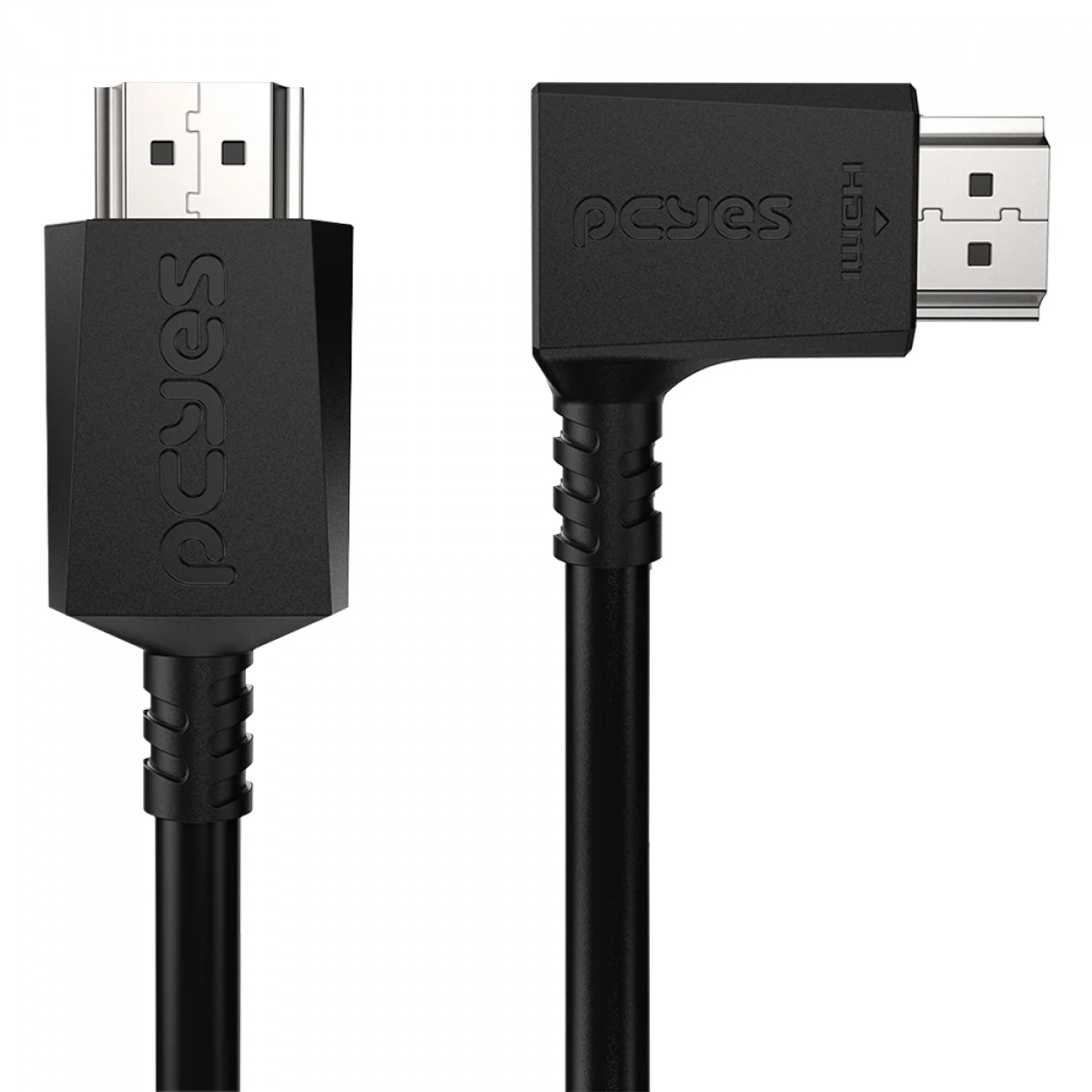 Cabo HDMI 2.1 PCYes, 8K 3D, Com Conector 90º, 60Hz, 1 Metro, PHM21-1H-PVC01