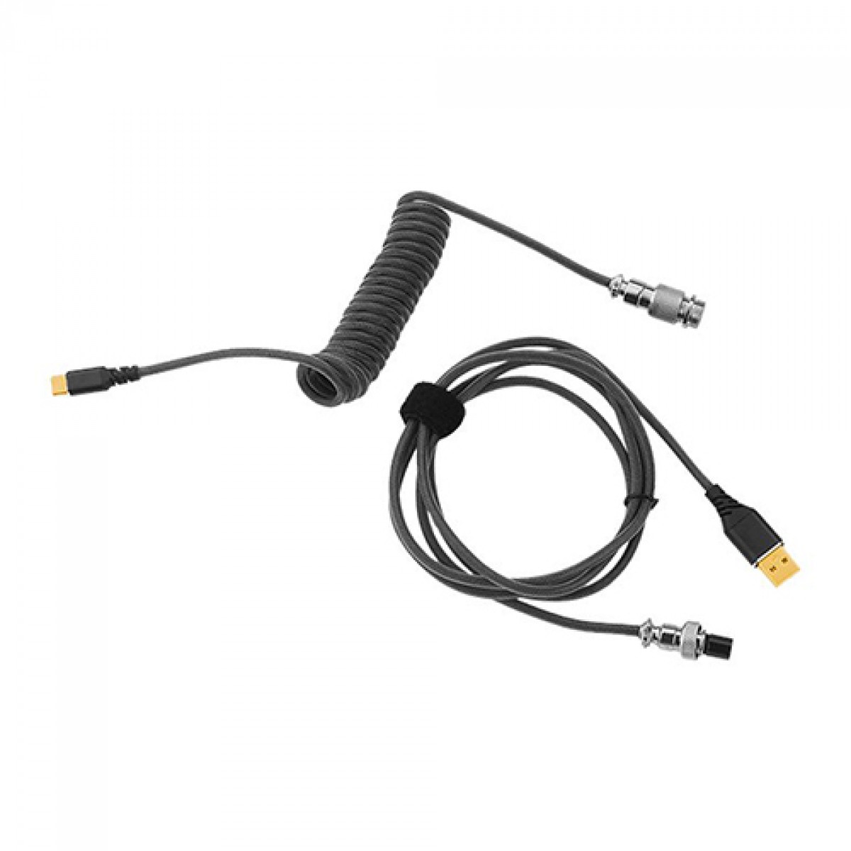 Cabo Para Teclado Redragon A115, Enrolado, USB-C, 1.6m, Preto, A115 BLACK