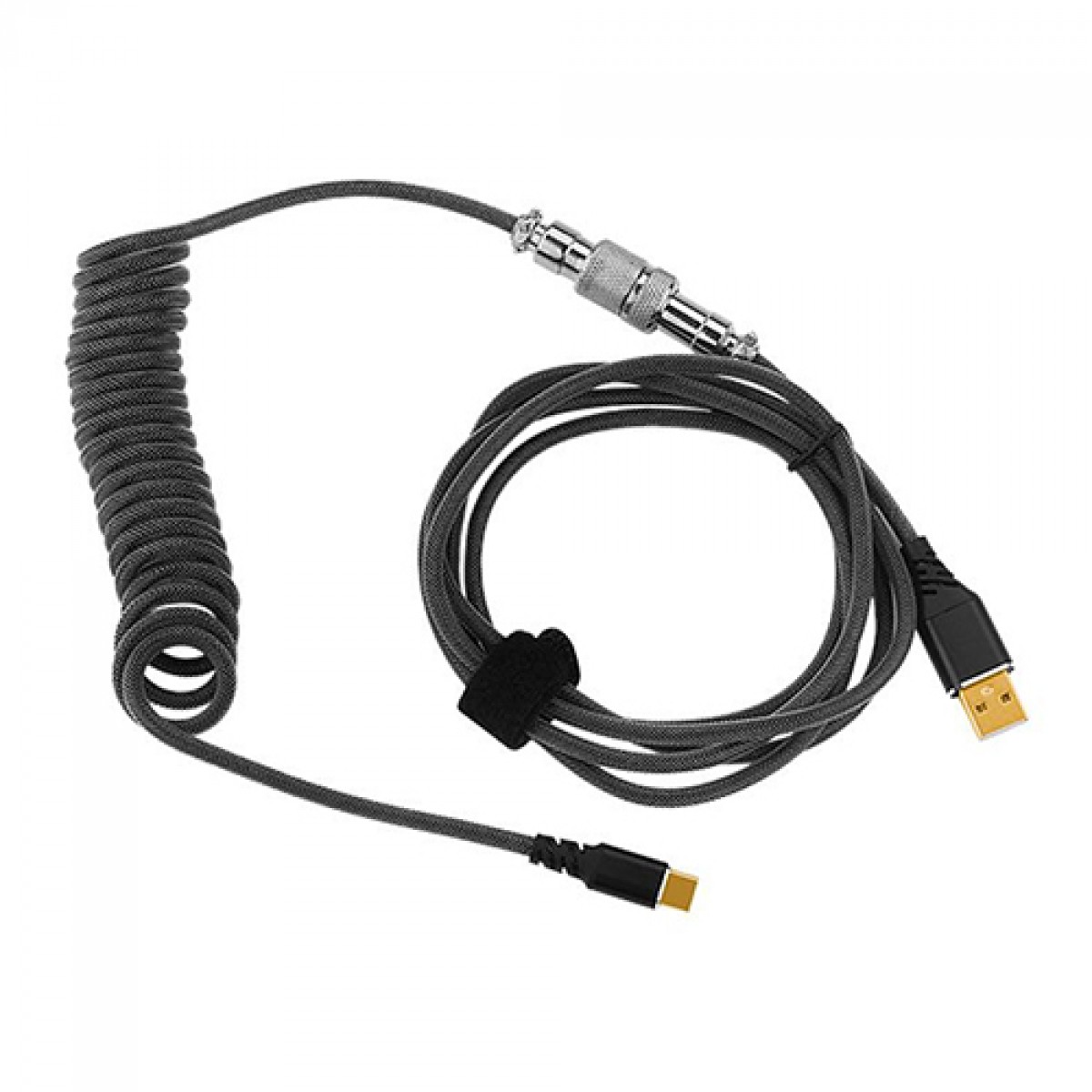 Cabo Para Teclado Redragon A115, Enrolado, USB-C, 1.6m, Preto, A115 BLACK