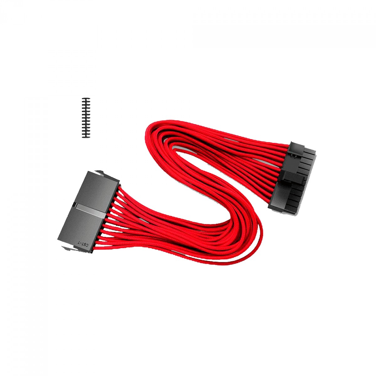 Cabo Sleeved DeepCool, 24 Pinos, 30cm, Vermelho, DP-EC300-24P-RD