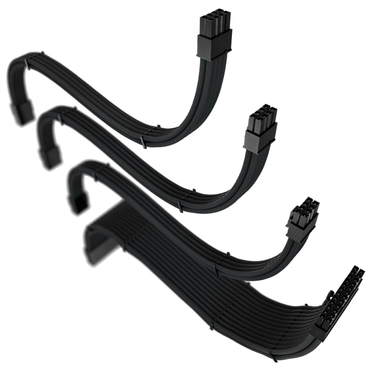 Cabos Extensores Sleeved Rise Mode, 30cm, Banhado a Ouro, Preto, RM-SL-FB
