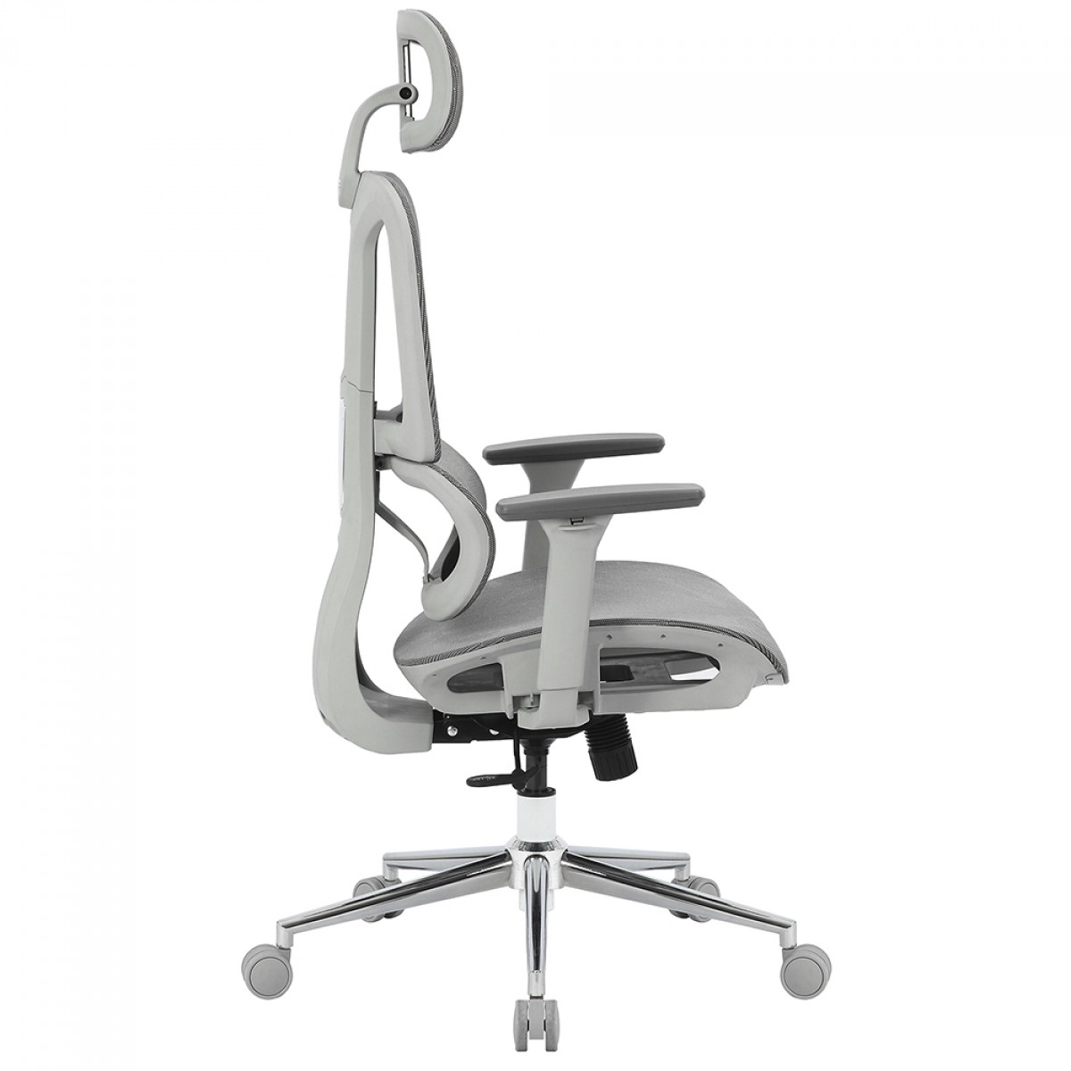 Cadeira de Escritório Bluecase Office Ergo Master, Cinza Claro, Estrutura em Cinza, Ajustável, BCOM-01GLGL