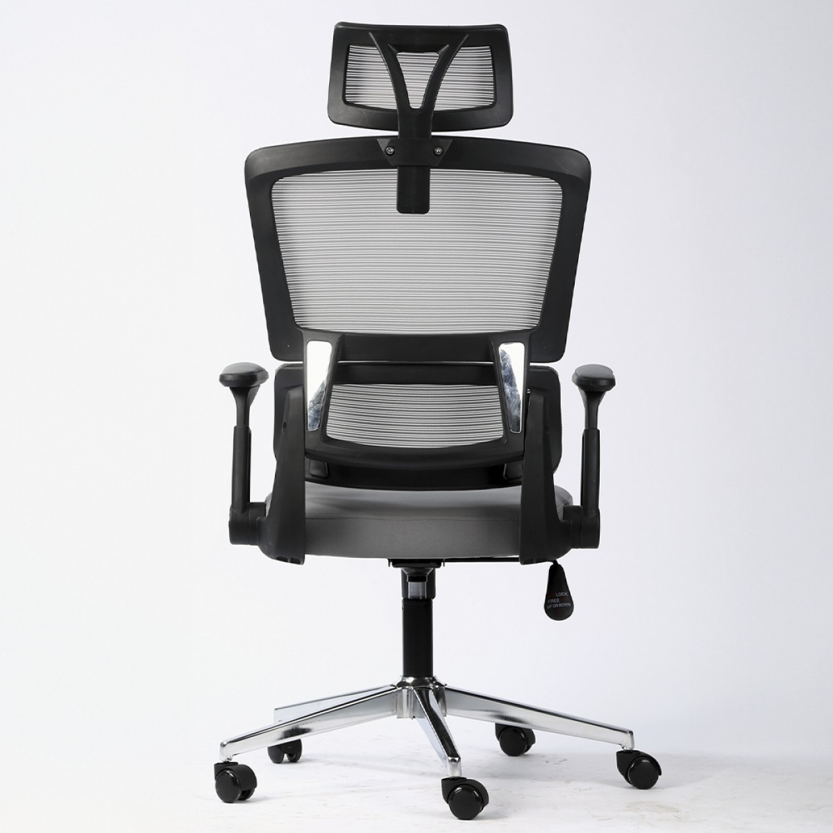 Cadeira de Escritório Bluecase Office Ergo Prime, Cinza Claro, Estrutura Preto, BCOP-03GLBK