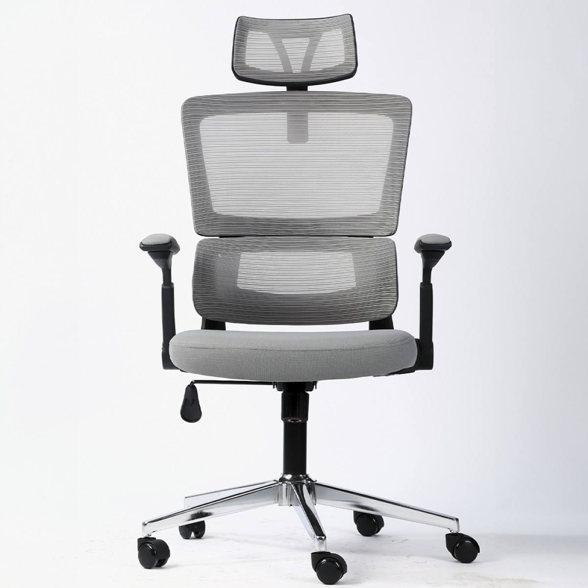 Cadeira de Escritório Bluecase Office Ergo Prime, Cinza Claro, Estrutura Preto, BCOP-03GLBK