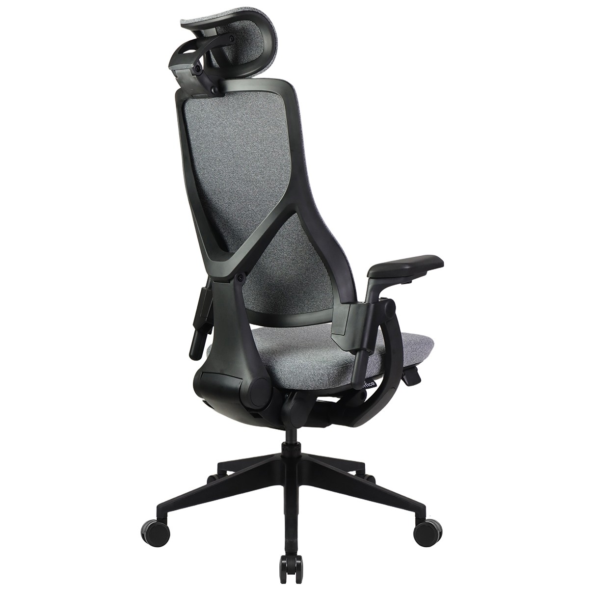 Cadeira de Escritório Dr. Office Adapt Plus, Ajustável, Tecido, 3D, Reclinável, Preta e Cinza, DR-CH-APR3DBGF