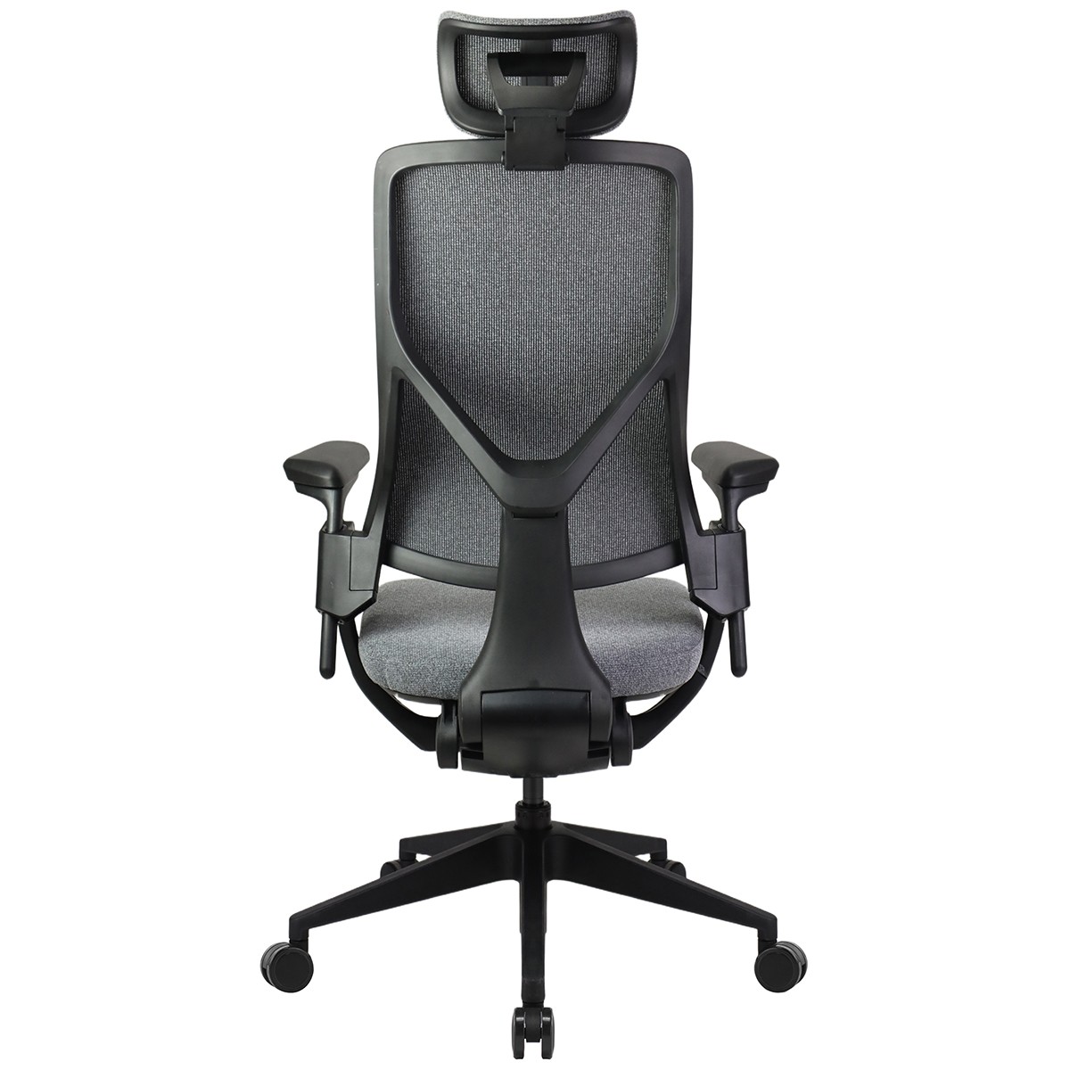 Cadeira de Escritório Dr. Office Adapt Plus, Ajustável, Tecido, 3D, Reclinável, Preta e Cinza, DR-CH-APR3DBGF