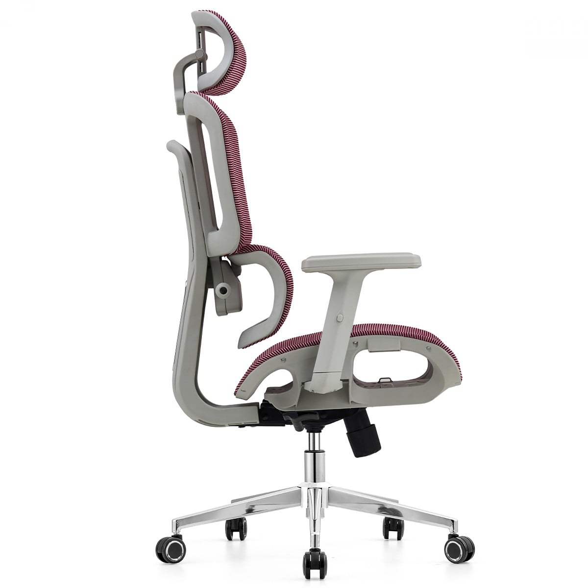 Cadeira de Escritório Dr. Office Business, Mesh, 2D, Ajustável, Suporta até 120kg, Bordô, DR-CH-BNN2DPRF
