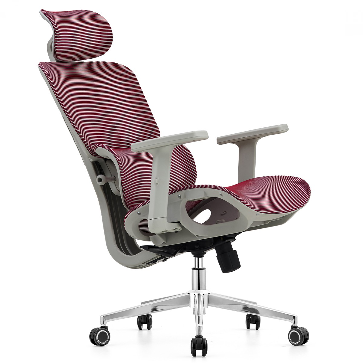 Cadeira de Escritório Dr. Office Business, Mesh, 2D, Ajustável, Suporta até 120kg, Bordô, DR-CH-BNN2DPRF