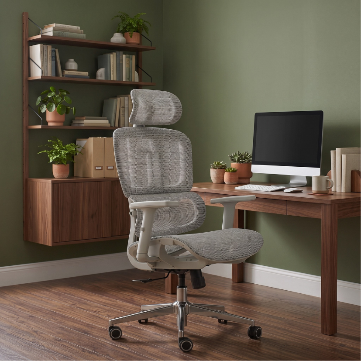 Cadeira de Escritório Dr. Office Business, Mesh, 2D, Ajustável, Suporta até 120kg, Cinza, DR-CH-BNN2DGF