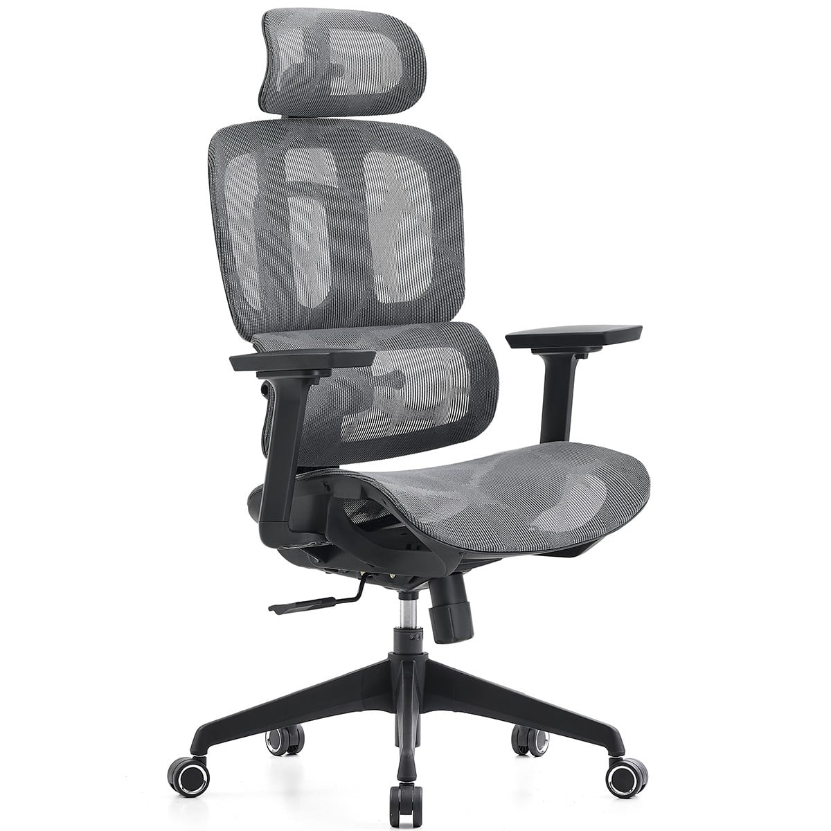 Cadeira de Escritório Dr. Office Business, Mesh, 3D, Ajustável, Suporta até 120kg, Preto e Cinza, DR-CH-BNR3DBGF