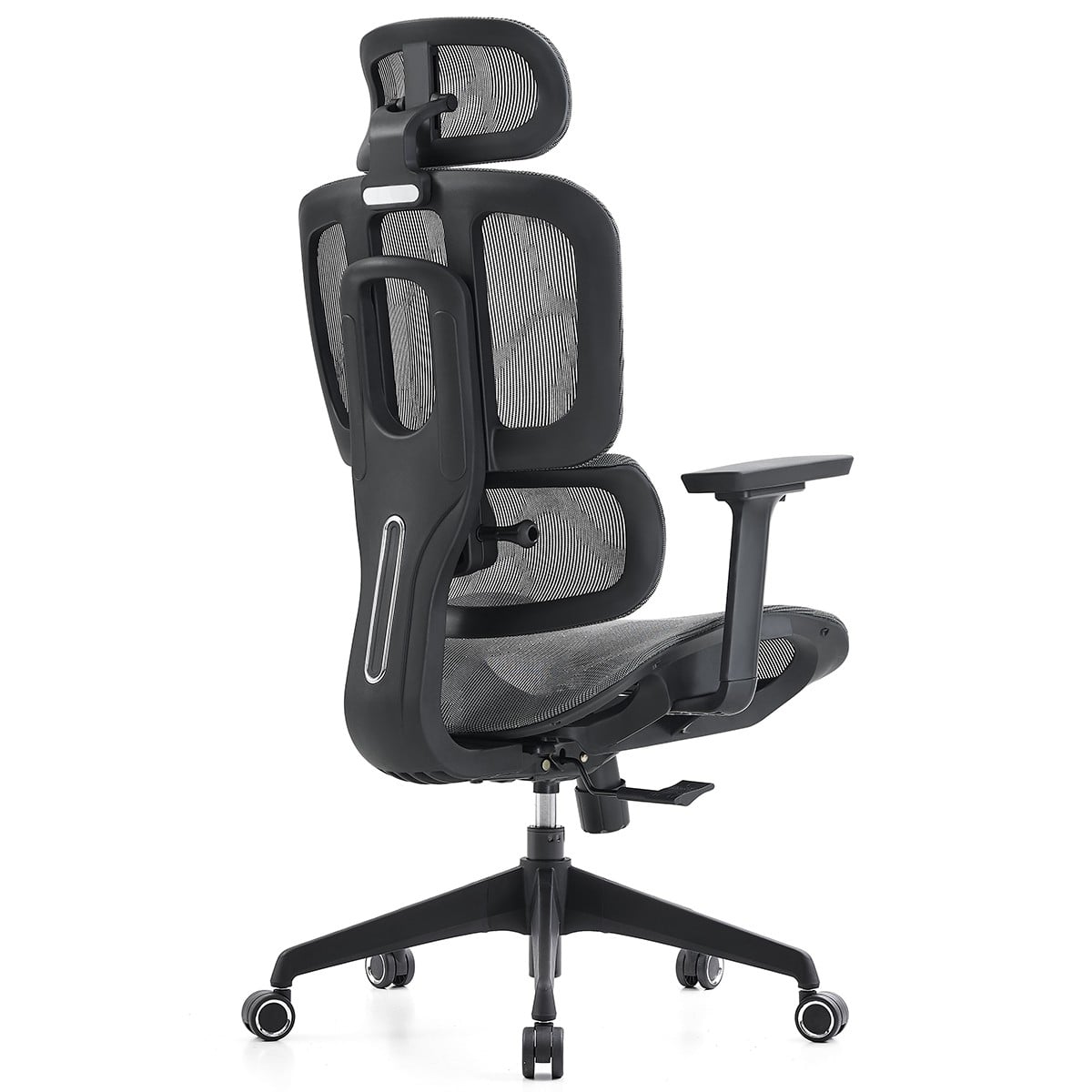 Cadeira de Escritório Dr. Office Business, Mesh, 3D, Ajustável, Suporta até 120kg, Preto e Cinza, DR-CH-BNR3DBGF