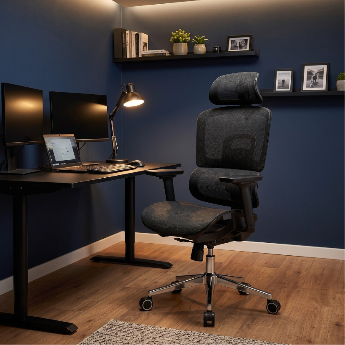 Cadeira de Escritório Dr. Office Business Pro, Preta, Mesh, 3D, Altura Ajustável