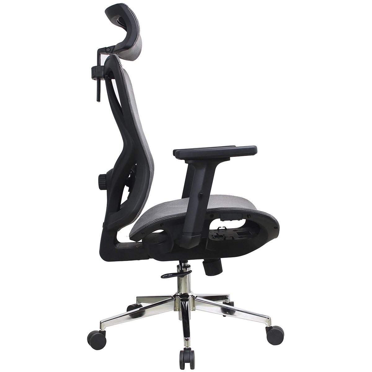 Cadeira de Escritório Dr. Office Ergo, Cinza, Mesh, Altura Ajustável, DR-CH-EGR2DBGF