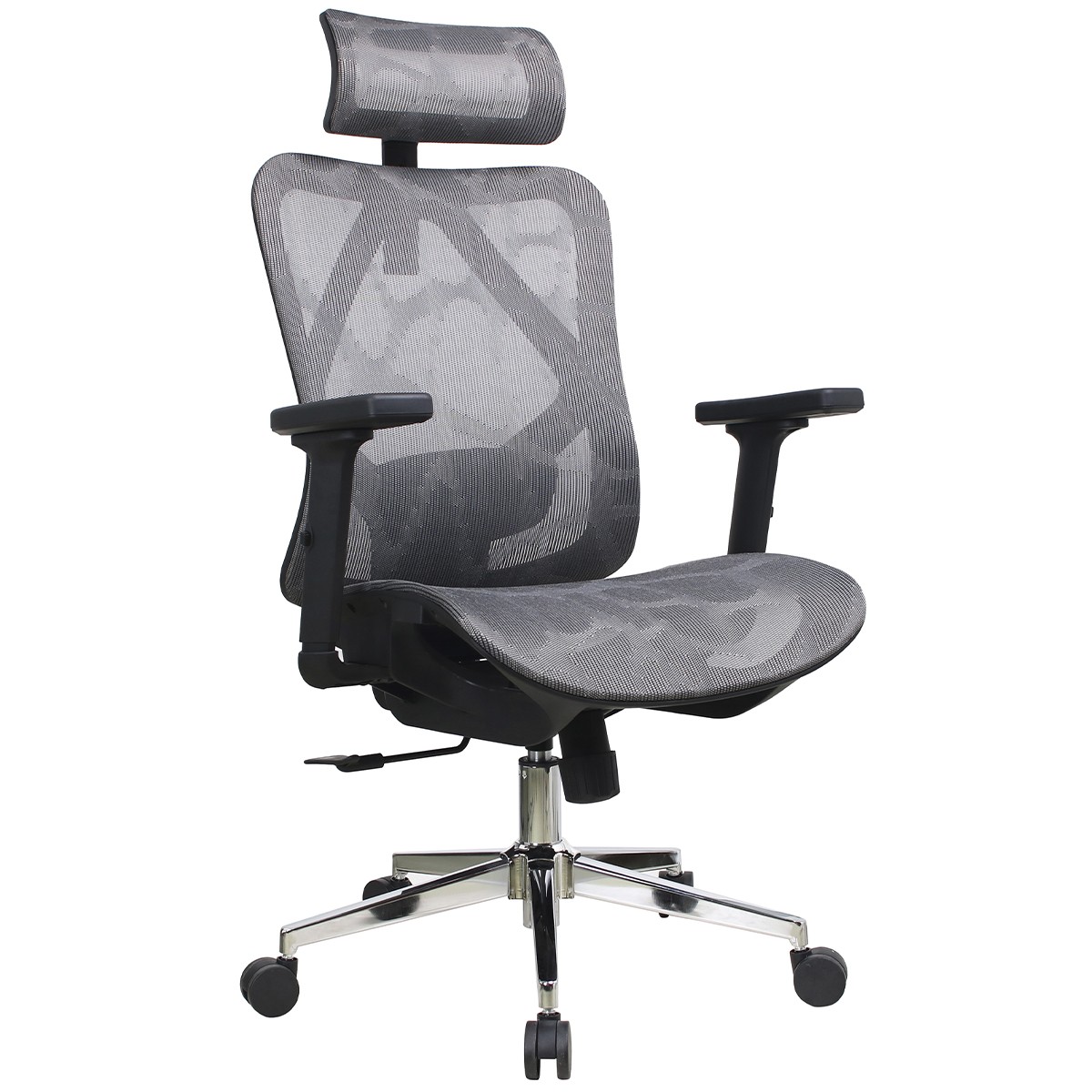 Cadeira de Escritório Dr. Office Ergo, Cinza, Mesh, Altura Ajustável, DR-CH-EGR2DBGF