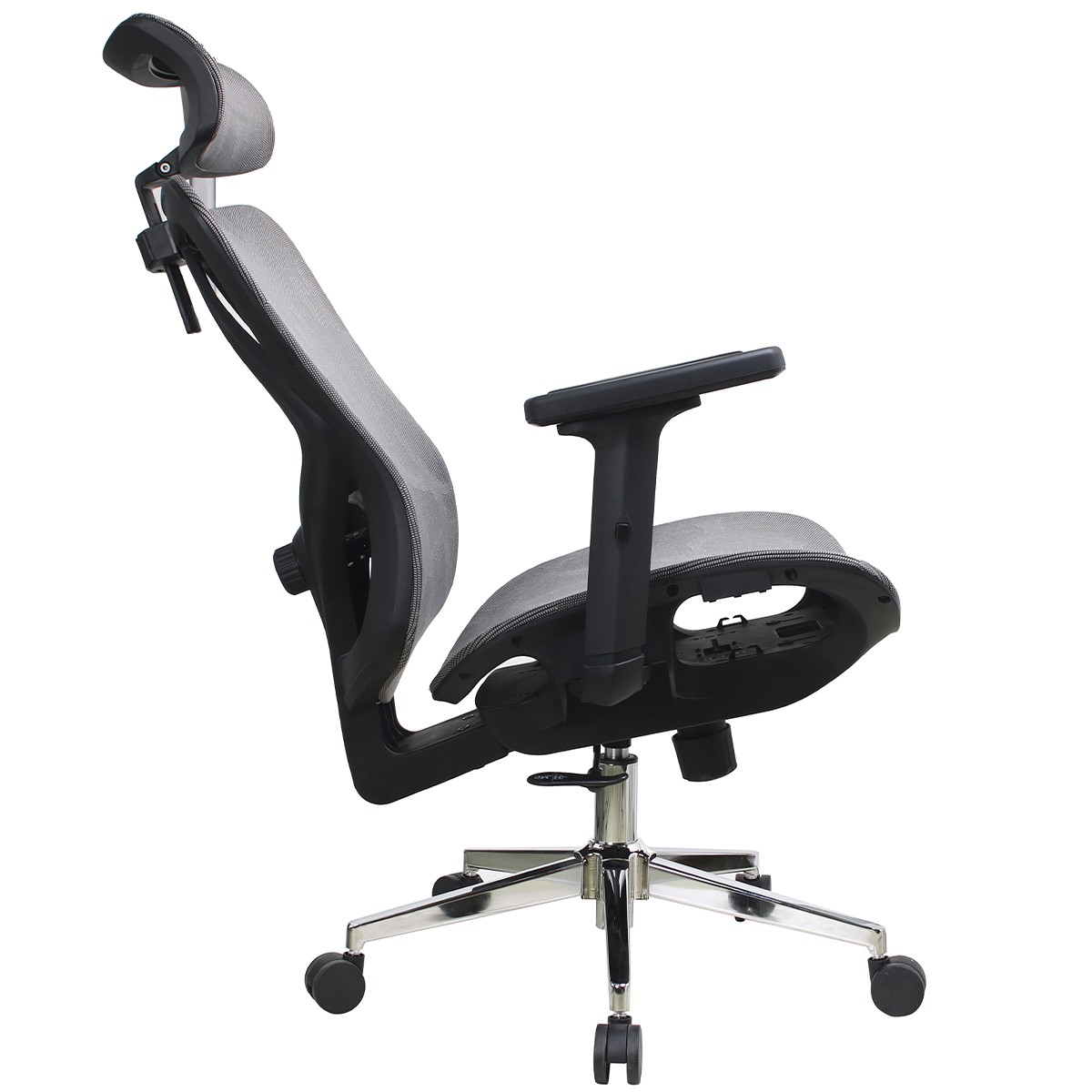 Cadeira de Escritório Dr. Office Ergo, Cinza, Mesh, Altura Ajustável, DR-CH-EGR2DBGF