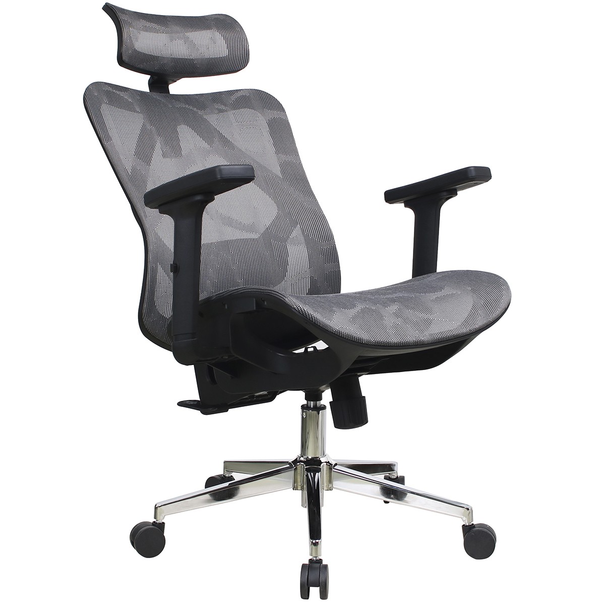Cadeira de Escritório Dr. Office Ergo, Cinza, Mesh, Altura Ajustável, DR-CH-EGR2DBGF