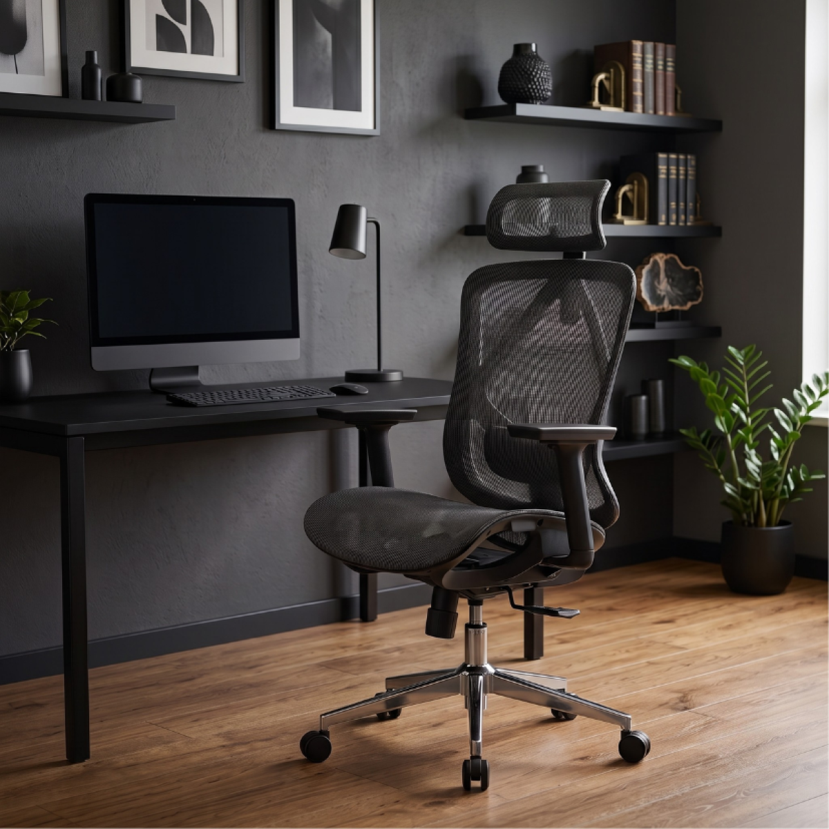 Cadeira de Escritório Dr. Office Ergo, Cinza, Mesh, Altura Ajustável, DR-CH-EGR2DBGF
