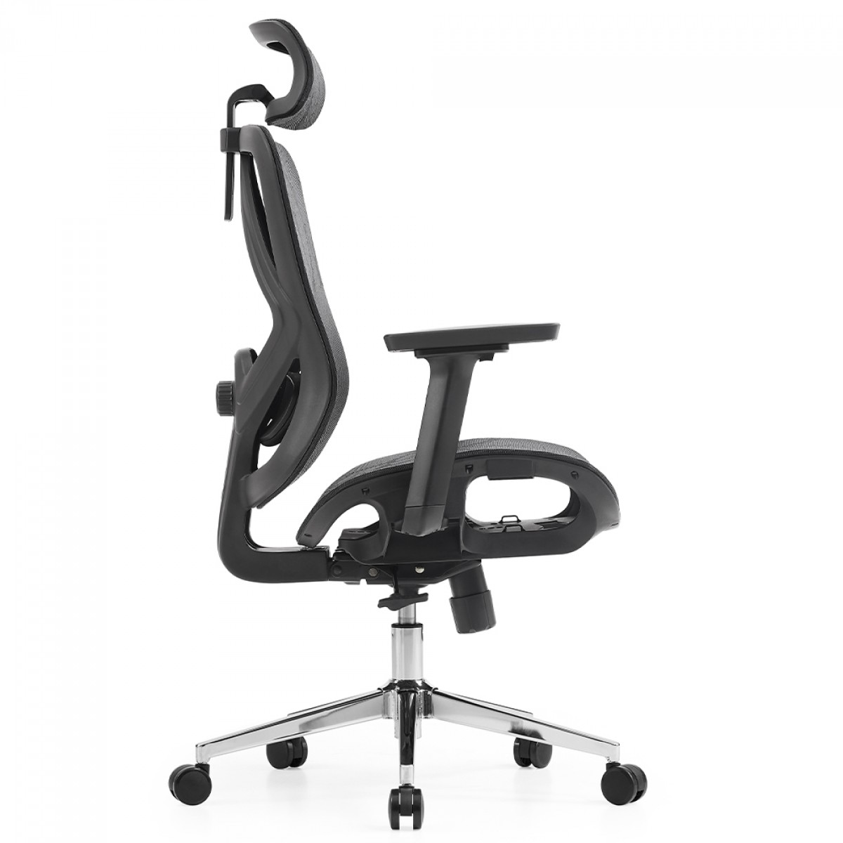 Cadeira de Escritório Dr. Office Ergo, Preta, Mesh, Altura Ajustável