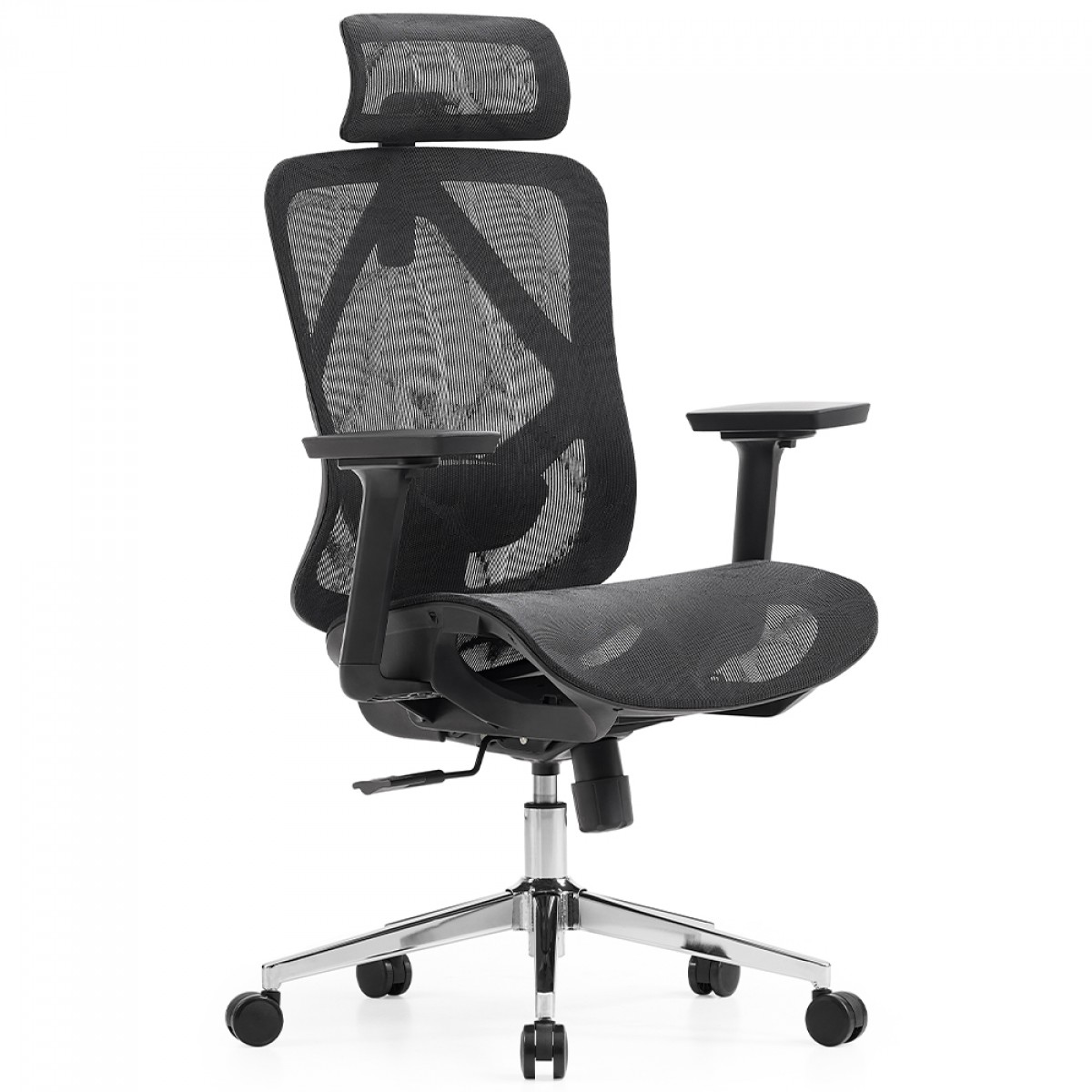 Cadeira de Escritório Dr. Office Ergo, Preta, Mesh, Altura Ajustável