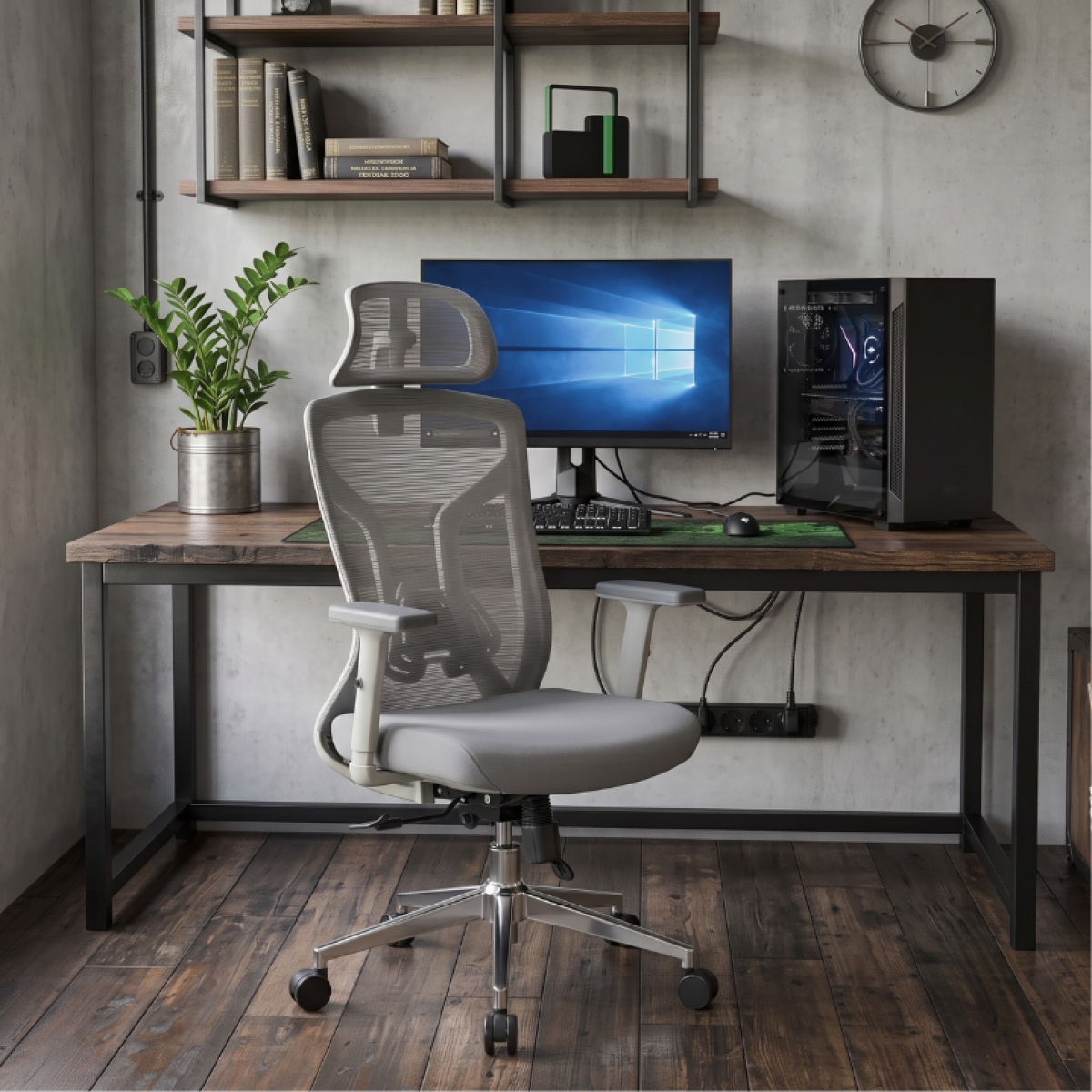Cadeira de Escritório Dr. Office Ergo Pro, Cinza, Mesh, Altura Ajustável, DR-CH-EPR2DGH