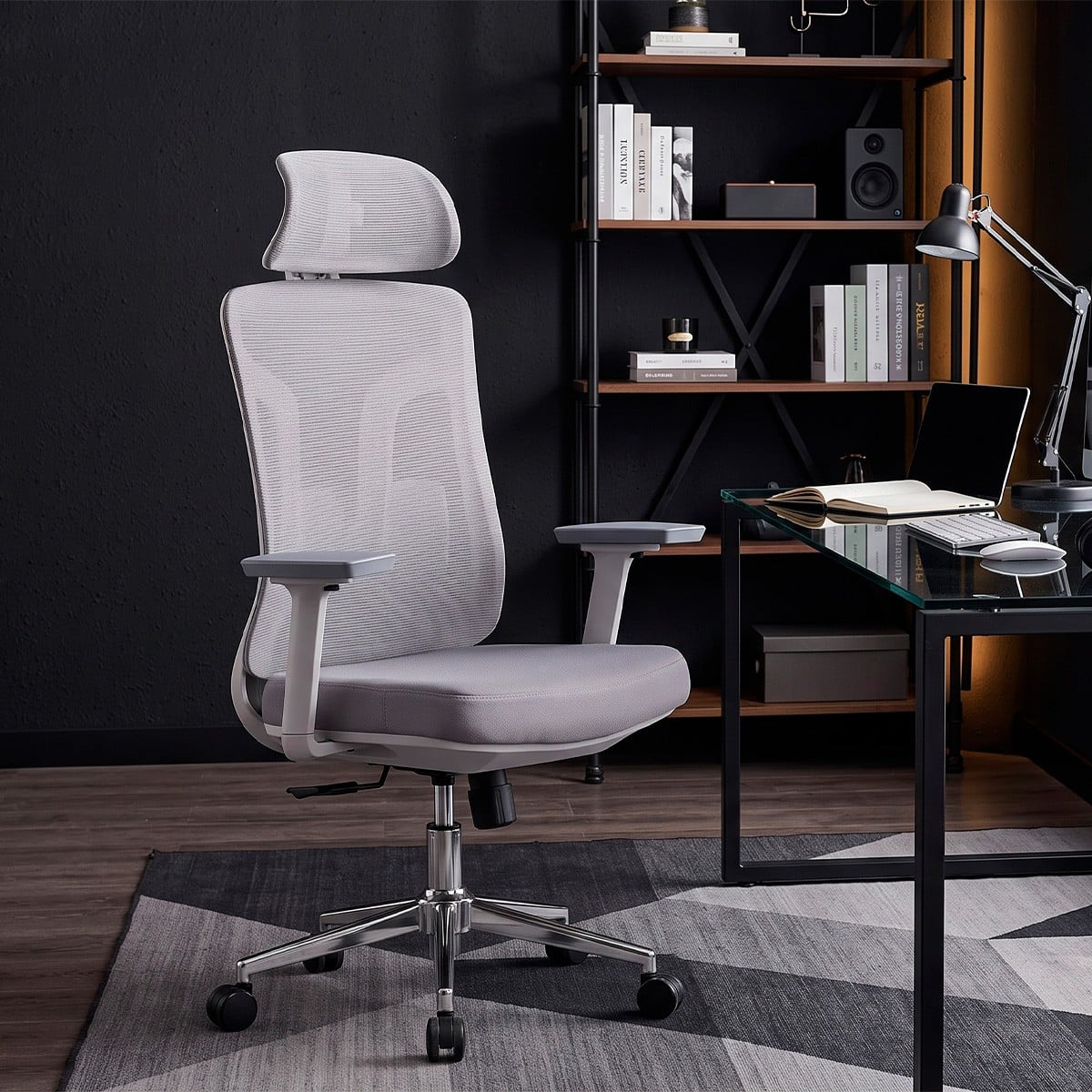 Cadeira de Escritório Dr. Office Ergo Pro, Cinza, Mesh, Altura Ajustável, DR-CH-EPR2DGH