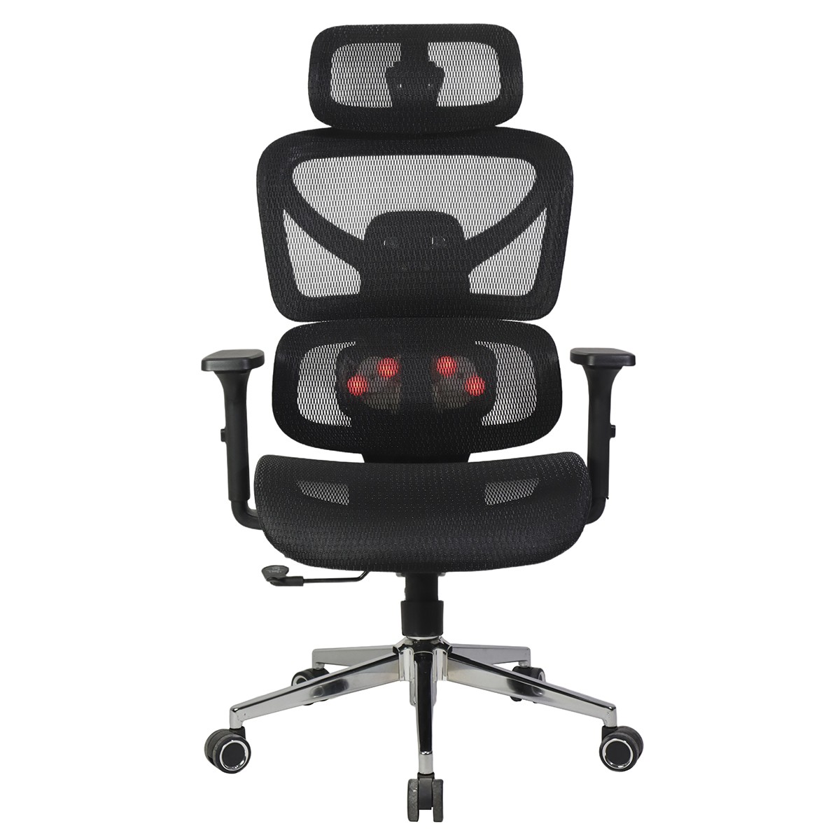 Cadeira de Escritório Dr. Office Fluence, Massageadora, Mesh, 3D, Ajustável, Preta, DR-CH-RFR3DBF