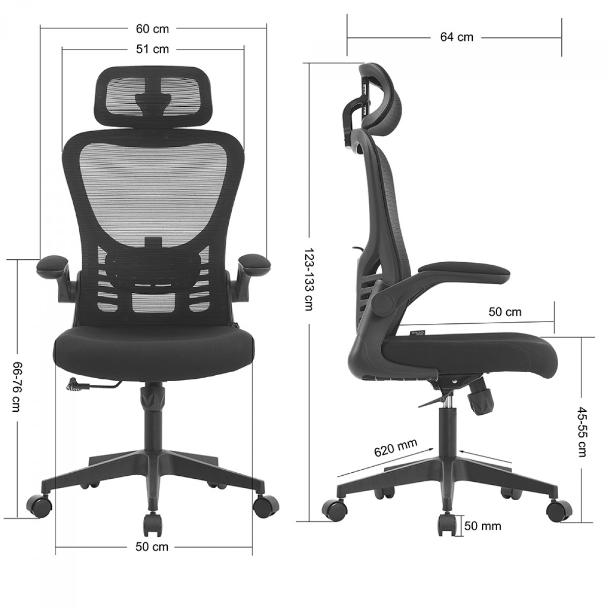 Cadeira De Escritório Dr. Office Handy V2, Mesh, Preta, DR-CH-HV2R1DBF