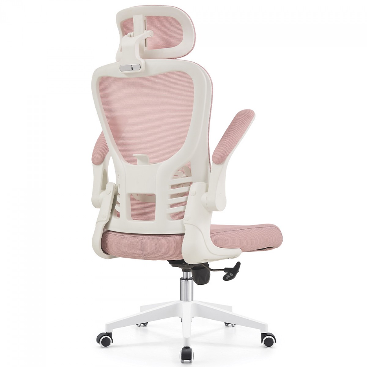 Cadeira De Escritório Dr. Office Handy V2, Mesh, Rosa e Branca, DR-CH-HV2R1PBF 