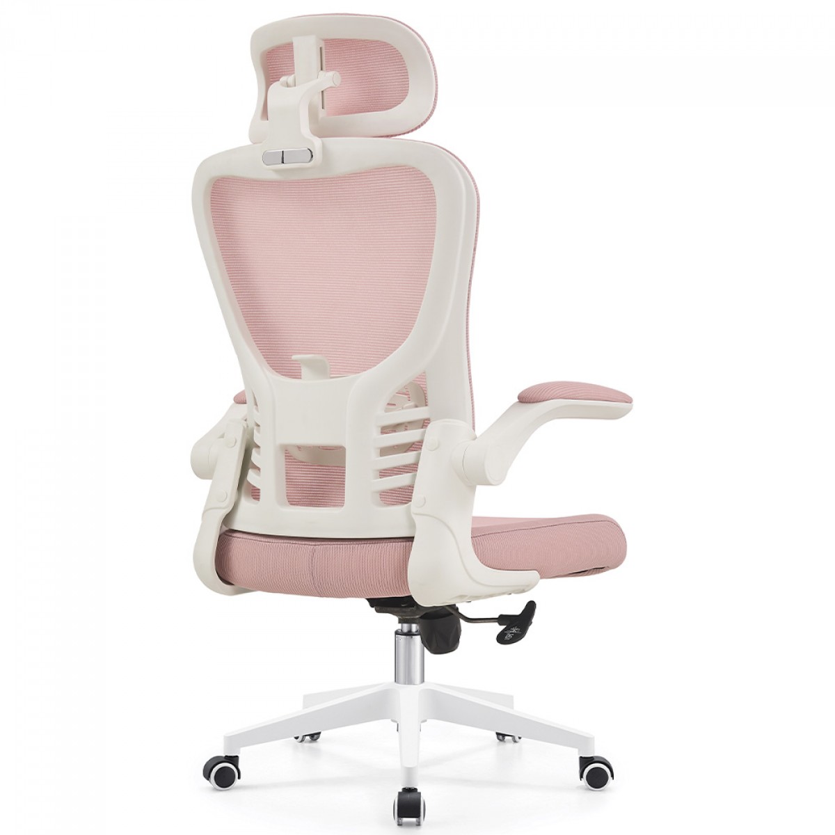Cadeira De Escritório Dr. Office Handy V2, Mesh, Rosa e Branca, DR-CH-HV2R1PBF 