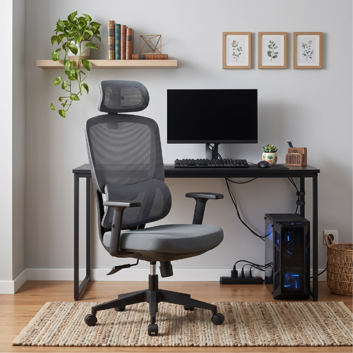 Cadeira de Escritório Dr. Office Work Pro, Ajustável, Mesh, Reclinável, Cinza, DR-CH-WKPR2DG 