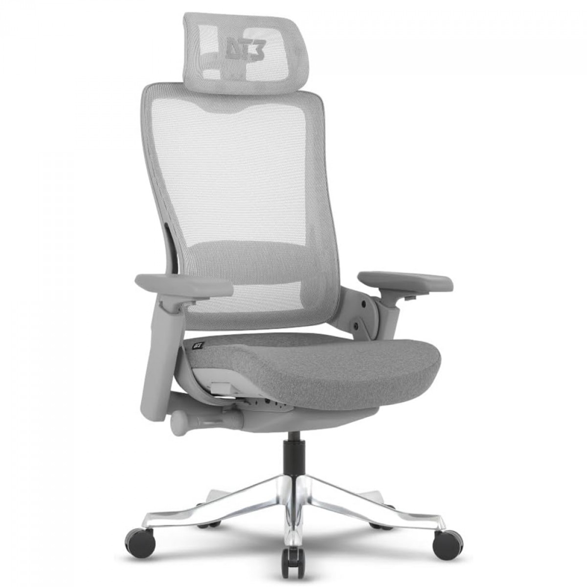 Cadeira De Escritório DT3 Adria, Ajustável, Ergonômica, 4D, Mesh, Cinza, 14728-2