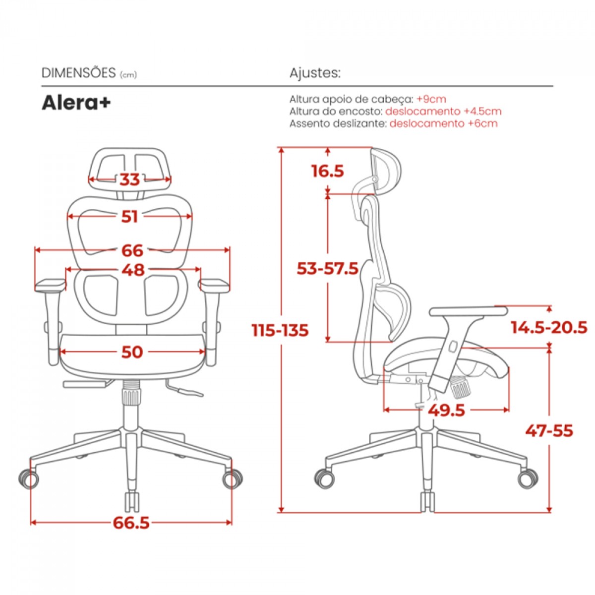 Cadeira De Escritório DT3 Alera+, Ajustável, Ergonômica, 3D, Mesh, Azul, 13942-9