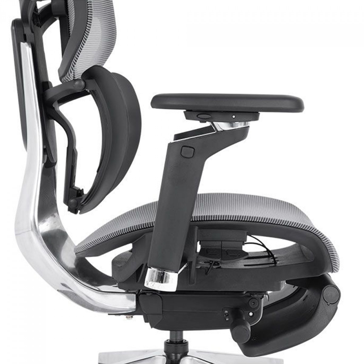 Cadeira De Escritório DT3 Frost FT, Ajustável, Ergonômica, 5D, Mesh, Com Apoio de Pé, Cinza, 14210-8