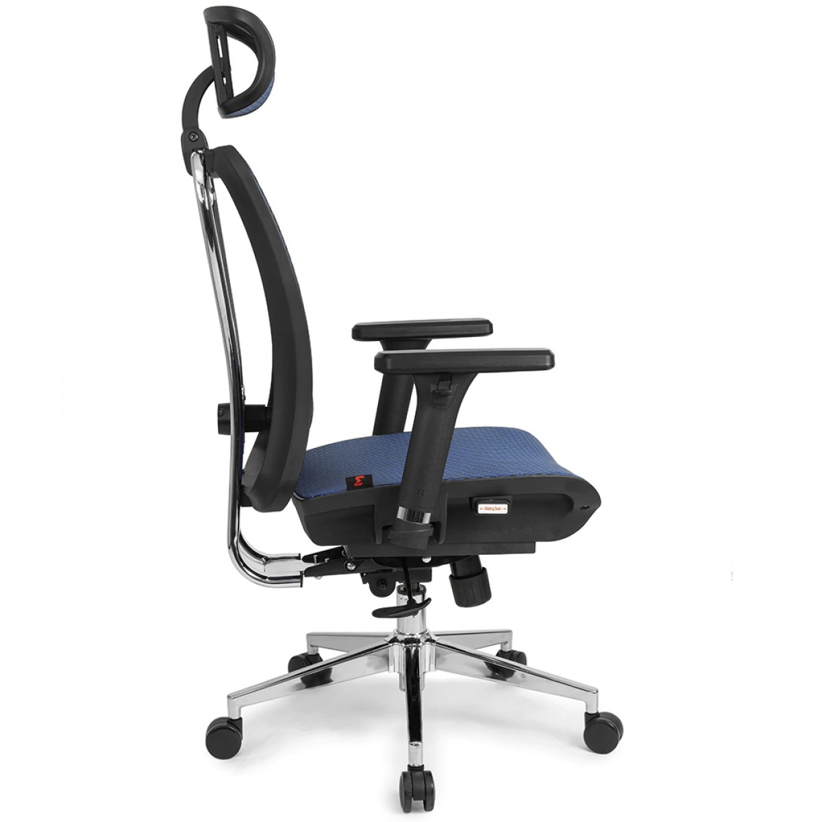 Cadeira De Escritório DT3 Moira, Ajustável, Ergonômica, 3D, Mesh, Preto e Azul, 11215-0