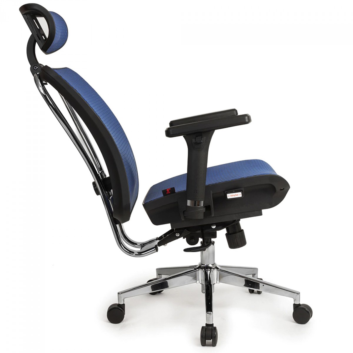 Cadeira De Escritório DT3 Moira, Ajustável, Ergonômica, 3D, Mesh, Preto e Azul, 11215-0